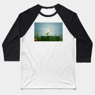 Snowy Egret Baseball T-Shirt